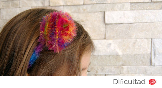 Diadema pelo con rosa