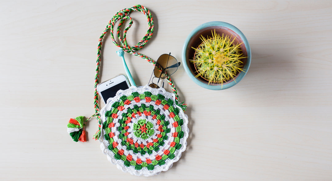 Bolso monedero de crochet