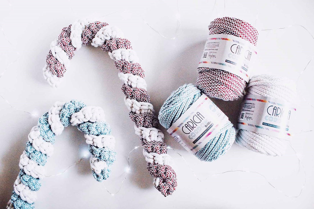 CROCHET XMAS - Bastones caramelo