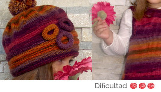 Gorro y pichi para niña