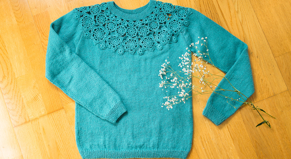 Jersey punto con calado crochet