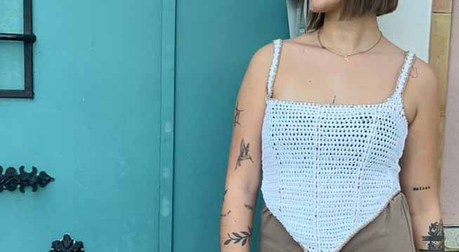 Patrón top corset destellos