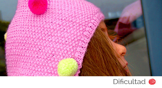 Bufanda capucha "pom-pom"