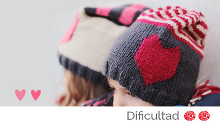 Gorro de lana con corazón