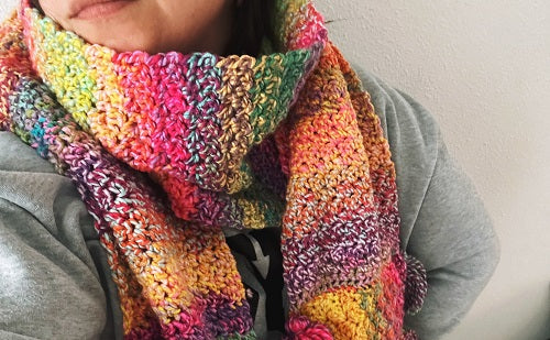 Bufanda multicolor a crochet