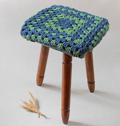 Funda taburete de crochet