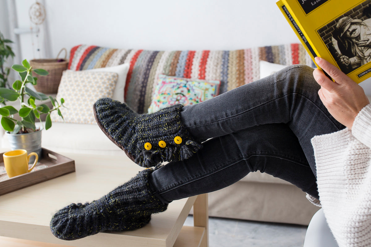 Botas zapatillas de lana